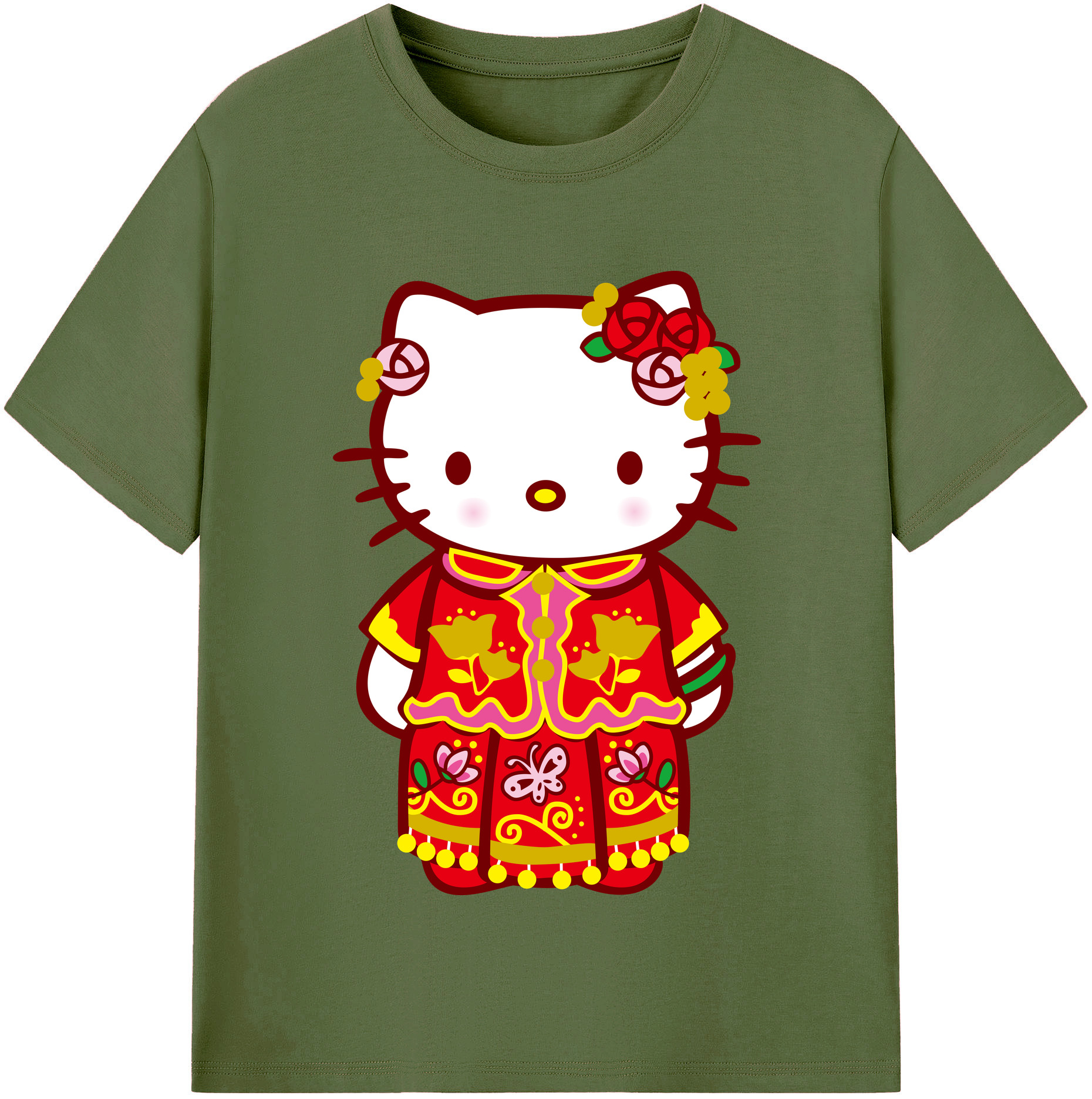 （画像用） Hello Kitty ハローキティ 綿100％半袖Tシャツ（フロントプリント）